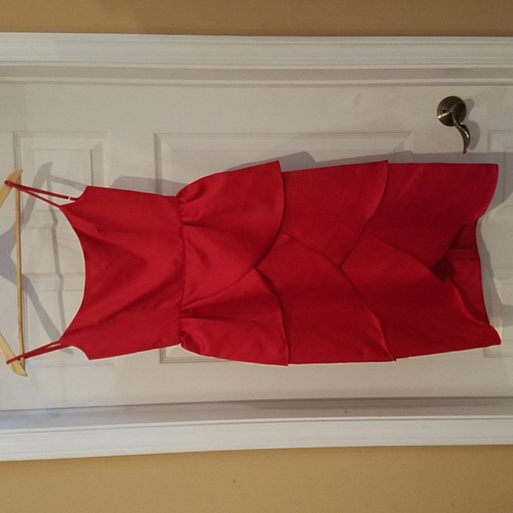 NWT - Vintage Betsey Johnson Size 6 Red Satin Short/Knee Length Evening Dress